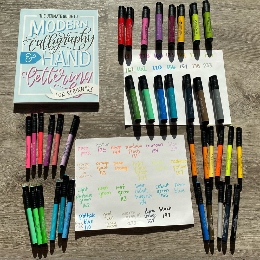Faber Castell Pitt Artist Pen lot Big Brush Brush and Calligraphy Book